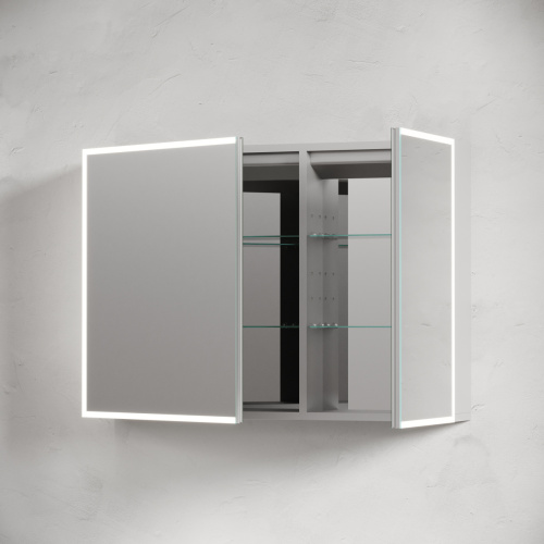 Зеркало-шкаф Sancos Evoke SC80100 100х70 подвесной цвет серый - фото 5